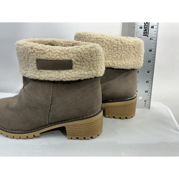 Womans Eu 41 Us 9.5 Brown Pull On Lined Chunky Heel Ankle Boots NWOT - Picture 4 of 8